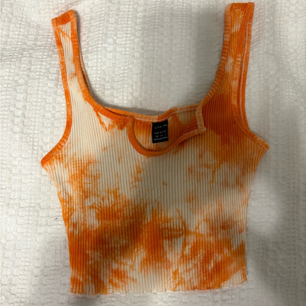 Tie dye orange shein tank top